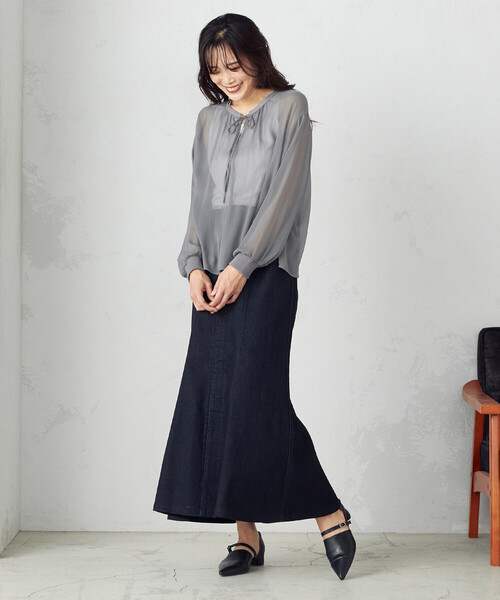 COMME CA ISM(コムサイズム)の「デニムマーメイドスカート(デニムスカート・レディース・ネイビー/ブルー・MEDIUM/LARGE)」の13枚目の写真