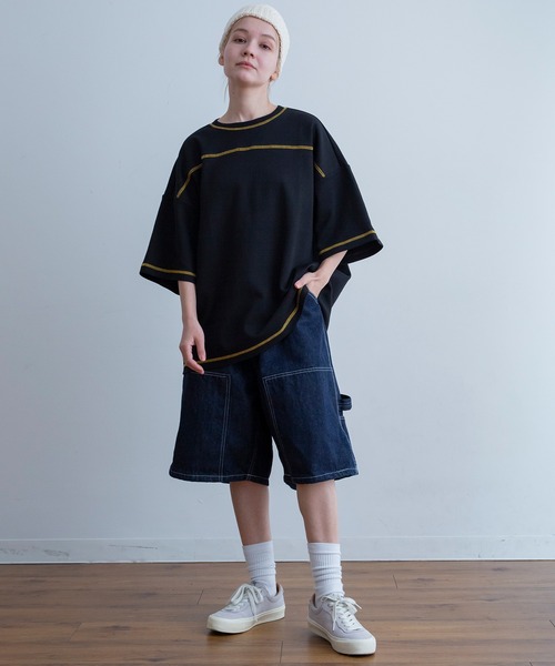 Universal Style Wear(ユニバーサルスタイルウェア)の「Universal Style Wear プレーン フットボール Tee(Tシャツ/カットソー・メンズ・ブラック/ホワイト/杢グレー/オートミール・LARGE/MEDIUM/X-LARGE)」の9枚目の写真