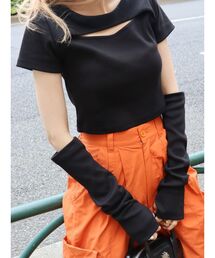 EVRIS | アームウォーマーショートトップス(Tシャツ/カットソー)