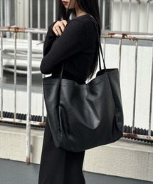 LVEU. | 【LVEU.】スクエアビッグトートバッグ / バッグ 鞄 BAG トート スクエア A4 通勤 通学 合皮 ブラック ZOZOTOWN限定(トートバッグ)