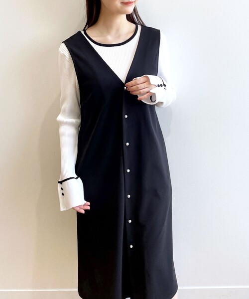 index（インデックス）の「◆ブロッキングバイカラー リブニット（ニット/セーター・レディース・ブラック系4/ホワイト系7/ブルー系9・42/40/36/38）」の8枚目の写真