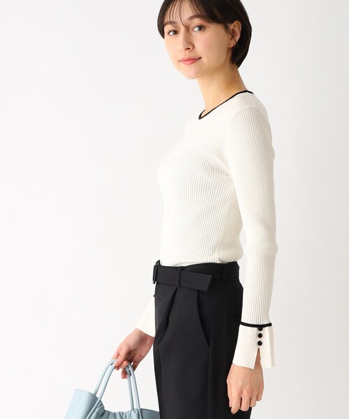 index（インデックス）の「◆ブロッキングバイカラー リブニット（ニット/セーター・レディース・ブラック系4/ホワイト系7/ブルー系9・42/40/36/38）」の10枚目の写真