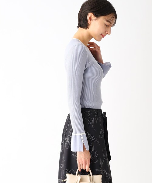 index（インデックス）の「◆ブロッキングバイカラー リブニット（ニット/セーター・レディース・ブラック系4/ホワイト系7/ブルー系9・42/40/36/38）」の21枚目の写真