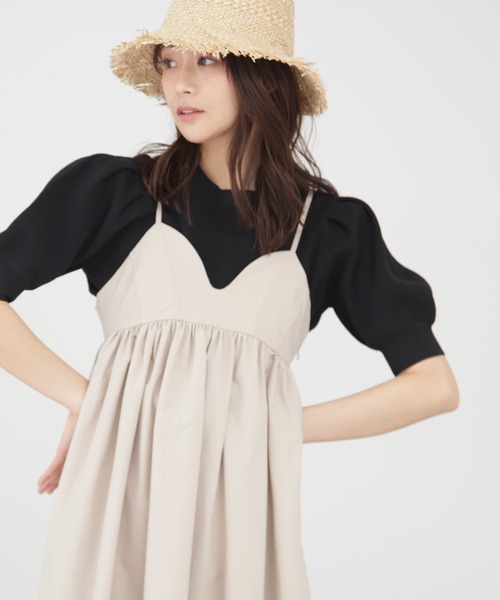 N.（N. Natural Beauty Basic）（エヌエヌナチュラルビューティーベーシック）の「◆タックスリーブスポンディッシュニット（ニット/セーター・レディース・オフホワイト/ブラック/モカ/レモンイエロー/ピンク・MEDIUM）」の3枚目の写真