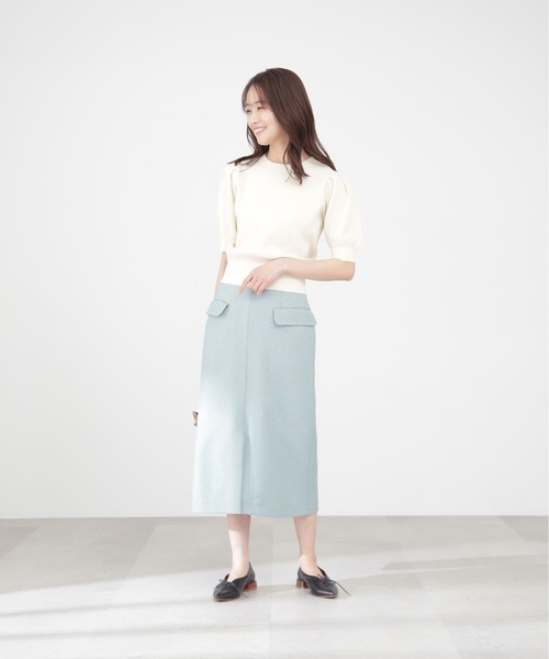 N.（N. Natural Beauty Basic）（エヌエヌナチュラルビューティーベーシック）の「◆タックスリーブスポンディッシュニット（ニット/セーター・レディース・オフホワイト/ブラック/モカ/レモンイエロー/ピンク・MEDIUM）」の12枚目の写真