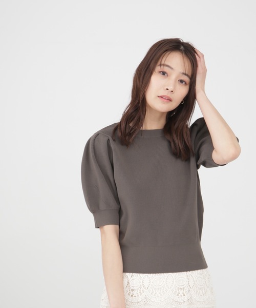 N.（N. Natural Beauty Basic）（エヌエヌナチュラルビューティーベーシック）の「◆タックスリーブスポンディッシュニット（ニット/セーター・レディース・オフホワイト/ブラック/モカ/レモンイエロー/ピンク・MEDIUM）」の8枚目の写真