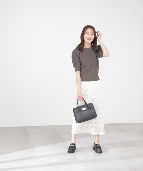 N.（N. Natural Beauty Basic）（エヌエヌナチュラルビューティーベーシック）の「◆タックスリーブスポンディッシュニット（ニット/セーター・レディース・オフホワイト/ブラック/モカ/レモンイエロー/ピンク・MEDIUM）」の13枚目の写真