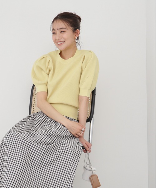 N.Natural beauty basic - 確認用　エヌナチュラルビューティーベーシック　ニット ロゴ刺繍シアーニット | N. Natural Beauty Basic*（エヌ