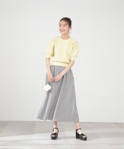 N.（N. Natural Beauty Basic）（エヌエヌナチュラルビューティーベーシック）の「◆タックスリーブスポンディッシュニット（ニット/セーター・レディース・オフホワイト/ブラック/モカ/レモンイエロー/ピンク・MEDIUM）」の9枚目の写真