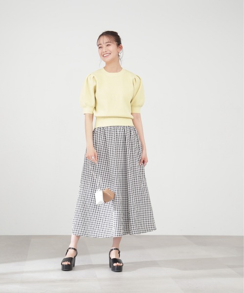 N.（N. Natural Beauty Basic）（エヌエヌナチュラルビューティーベーシック）の「◆タックスリーブスポンディッシュニット（ニット/セーター・レディース・オフホワイト/ブラック/モカ/レモンイエロー/ピンク・MEDIUM）」の14枚目の写真