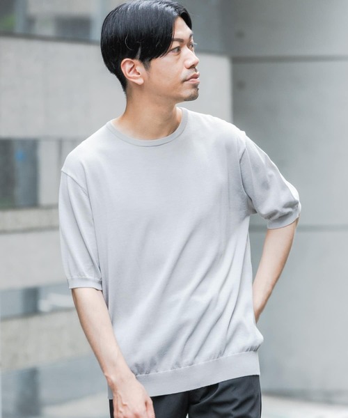 URBAN RESEARCH ROSSO MEN(アーバンリサーチロッソメン)の「『XLサイズあり』Ice summer サマークルーネックニット(ニット/セーター・メンズ・チャコールグレー/ネイビー/グレー系その他・MEDIUM/LARGE/X-LARGE)」の4枚目の写真