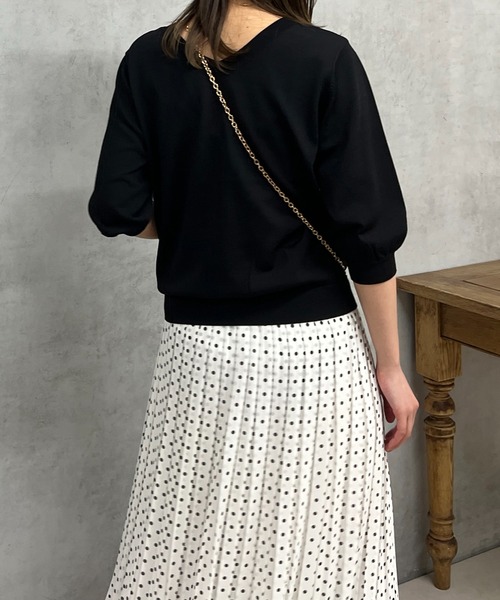 un dix cors（アンディコール）の「五分袖ニットプルオーバー（ニット/セーター・レディース・オフホワイト/ブラック/ホワイト/サックスブルー・FREE）」の20枚目の写真