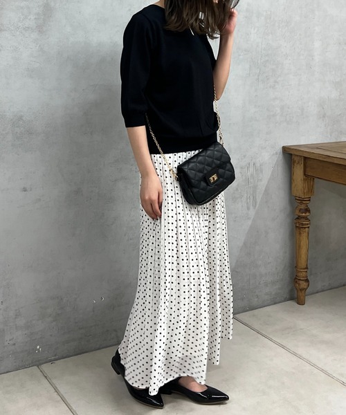 un dix cors（アンディコール）の「五分袖ニットプルオーバー（ニット/セーター・レディース・オフホワイト/ブラック/ホワイト/サックスブルー・FREE）」の22枚目の写真