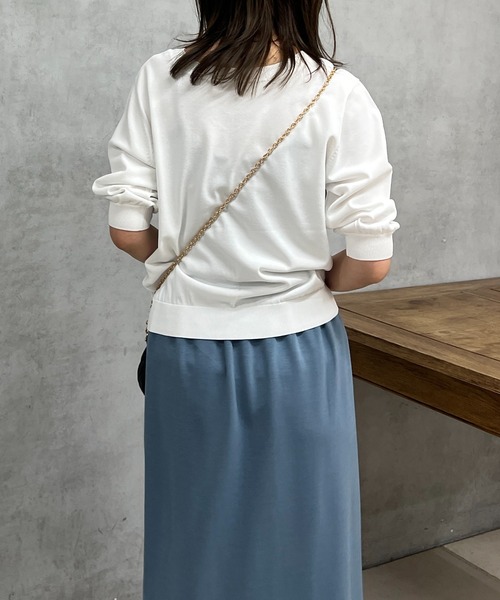 un dix cors（アンディコール）の「五分袖ニットプルオーバー（ニット/セーター・レディース・オフホワイト/ブラック/ホワイト/サックスブルー・FREE）」の7枚目の写真