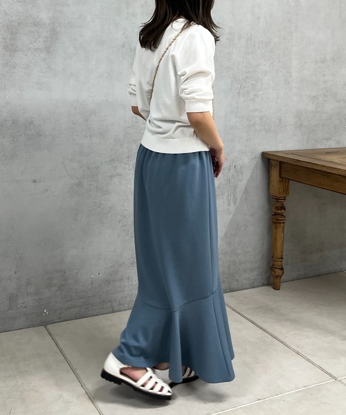 un dix cors（アンディコール）の「五分袖ニットプルオーバー（ニット/セーター・レディース・オフホワイト/ブラック/ホワイト/サックスブルー・FREE）」の9枚目の写真