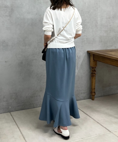 un dix cors（アンディコール）の「五分袖ニットプルオーバー（ニット/セーター・レディース・オフホワイト/ブラック/ホワイト/サックスブルー・FREE）」の10枚目の写真