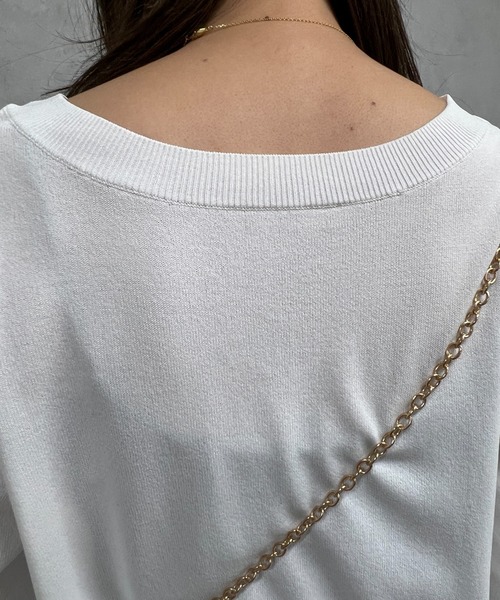 un dix cors（アンディコール）の「五分袖ニットプルオーバー（ニット/セーター・レディース・オフホワイト/ブラック/ホワイト/サックスブルー・FREE）」の15枚目の写真