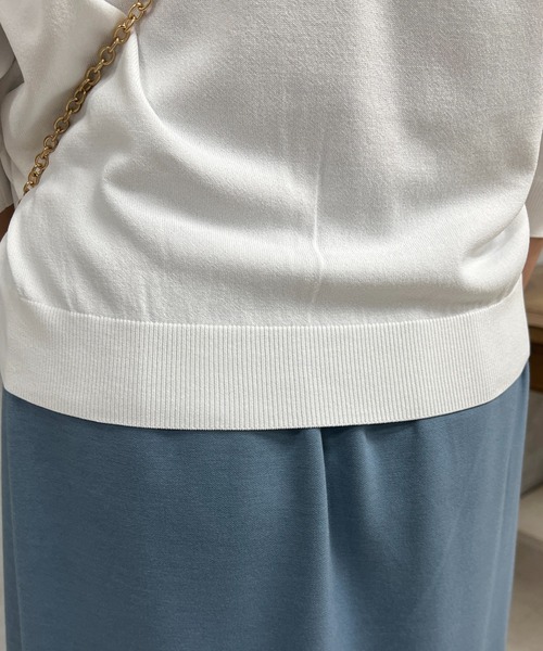 un dix cors（アンディコール）の「五分袖ニットプルオーバー（ニット/セーター・レディース・オフホワイト/ブラック/ホワイト/サックスブルー・FREE）」の16枚目の写真