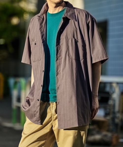 セール】【RED KAP】4.25ワークシャツ半袖ストライプ RDKP-S0020