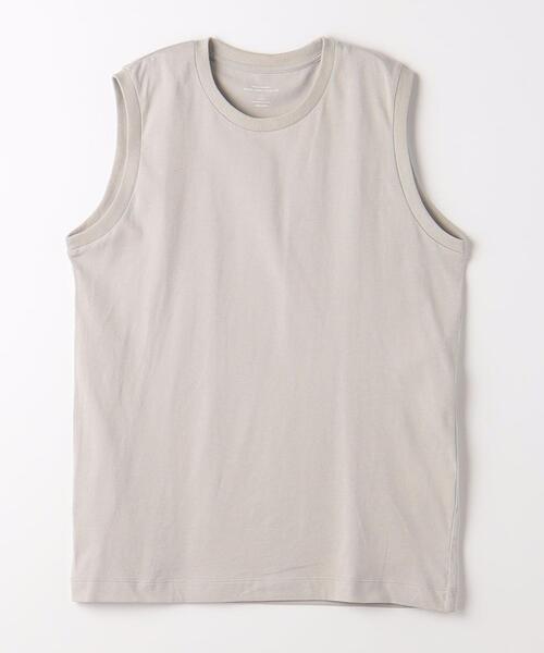 green label relaxing（グリーンレーベルリラクシング）の「ドライコットン ノースリーブ Tシャツ -吸水速乾-（タンクトップ・メンズ・ブラック/ホワイト/ライトグレー・M/L/XL/XXL/S）」の16枚目の写真