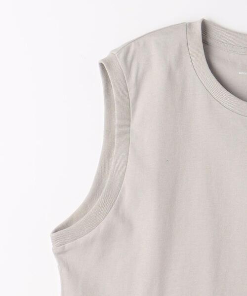 green label relaxing（グリーンレーベルリラクシング）の「ドライコットン ノースリーブ Tシャツ -吸水速乾-（タンクトップ・メンズ・ブラック/ホワイト/ライトグレー・M/L/XL/XXL/S）」の11枚目の写真