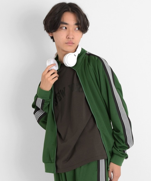 GLAZOS（グラソス）の「ジャージ・サイドライントラックジャケット【セットアップ対応】（ジャージ・キッズ・グリーン/ブラック/ブルー・140cm/150cm/160cm/170cm）」の2枚目の写真