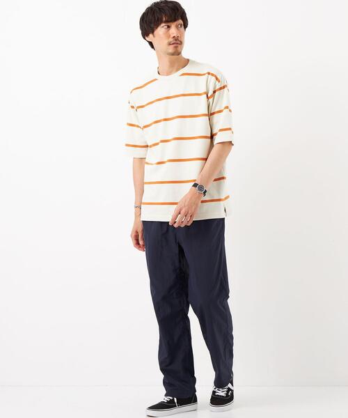 green label relaxing(グリーンレーベルリラクシング)の「FINE ボーダー クルーネック Tシャツ(Tシャツ/カットソー・メンズ・オフホワイト/ネイビー・XL/M/S/L)」の9枚目の写真