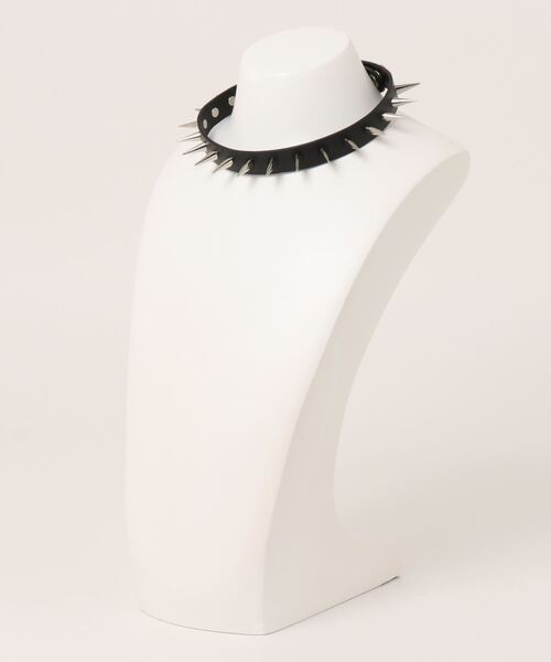 an meets zakka（アンミツザッカ）の「an meets zakka スパンキースタッズチョーカー（チョーカー・レディース・ブラック×シルバー・ONE SIZE）」の2枚目の写真