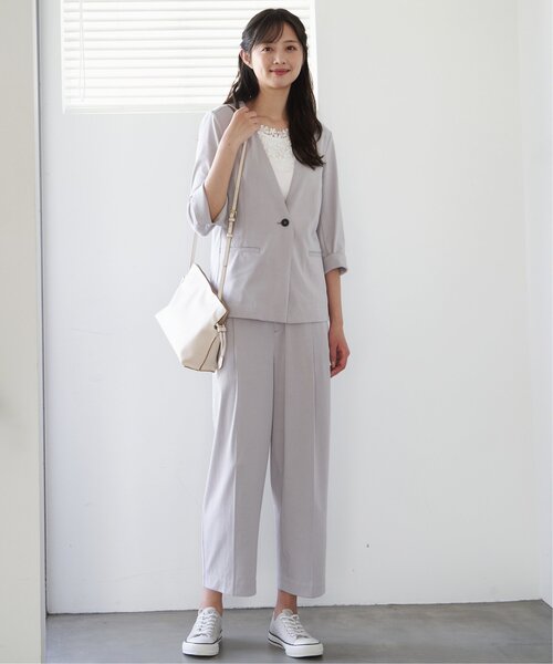IKKA LOUNGE(イッカラウンジ)の「【接触冷感/セットアップ対応】ひやっとBeasystretchワイドパンツ(その他パンツ・レディース・ライトグレー/ネイビー・S/L/M)」の5枚目の写真
