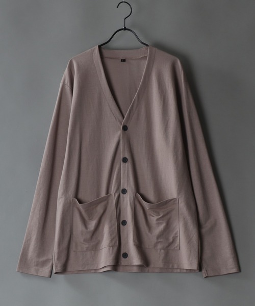 SITRY(シトリー)の「Cool touch fabric loose silhouette Cardigan/接触冷感 ルーズシルエット カーディガン/カーデ(カーディガン/ボレロ・メンズ・ブルー/チャコールグレー/カーキ/ブラック・M/L/LL)」の4枚目の写真