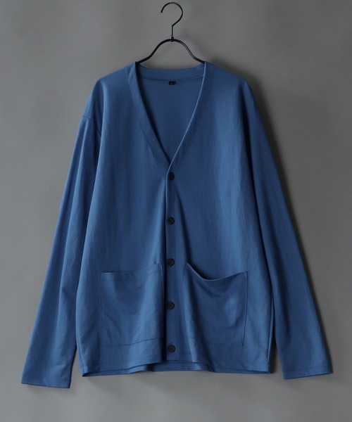 SITRY(シトリー)の「Cool touch fabric loose silhouette Cardigan/接触冷感 ルーズシルエット カーディガン/カーデ(カーディガン/ボレロ・メンズ・ブルー/チャコールグレー/カーキ/ブラック・M/L/LL)」の1枚目の写真
