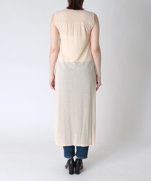 TITE IN THE STORE（ティテ　インザ　ストア）の「前ボタンシアーニットジレワンピース（ワンピース・レディース・ホワイト/ブラック・38）」の6枚目の写真