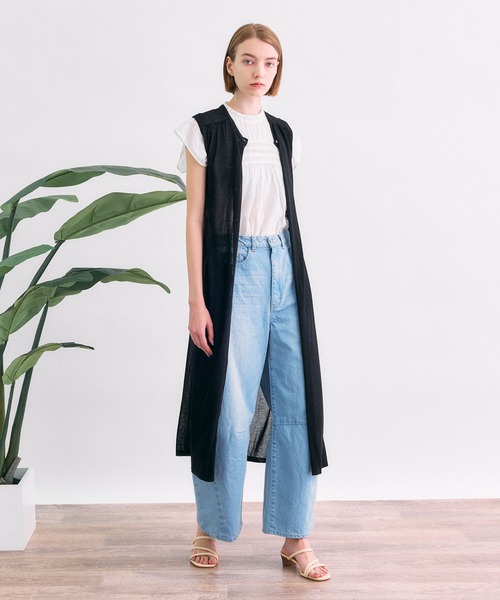 TITE IN THE STORE（ティテ　インザ　ストア）の「前ボタンシアーニットジレワンピース（ワンピース・レディース・ホワイト/ブラック・38）」の16枚目の写真