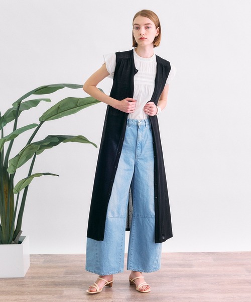 TITE IN THE STORE（ティテ　インザ　ストア）の「前ボタンシアーニットジレワンピース（ワンピース・レディース・ホワイト/ブラック・38）」の17枚目の写真