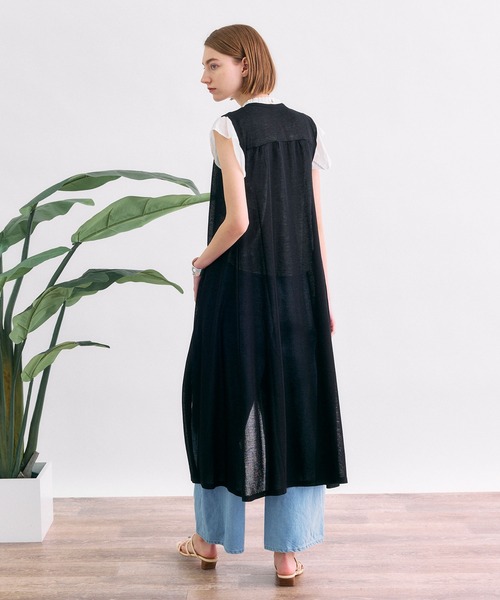 TITE IN THE STORE（ティテ　インザ　ストア）の「前ボタンシアーニットジレワンピース（ワンピース・レディース・ホワイト/ブラック・38）」の19枚目の写真