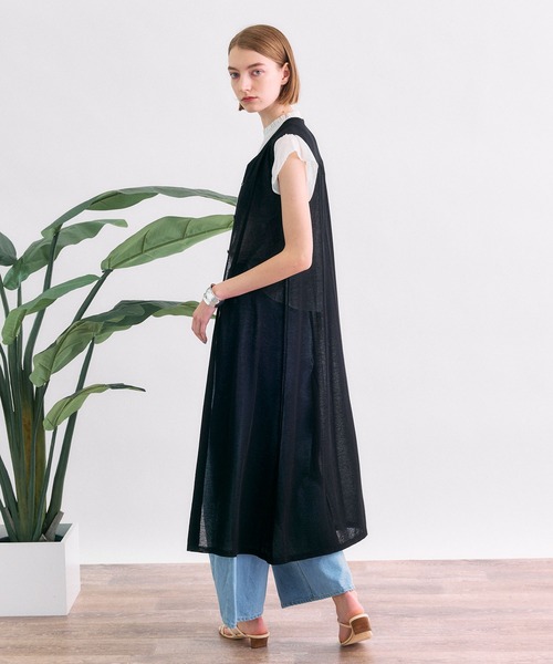 TITE IN THE STORE（ティテ　インザ　ストア）の「前ボタンシアーニットジレワンピース（ワンピース・レディース・ホワイト/ブラック・38）」の20枚目の写真