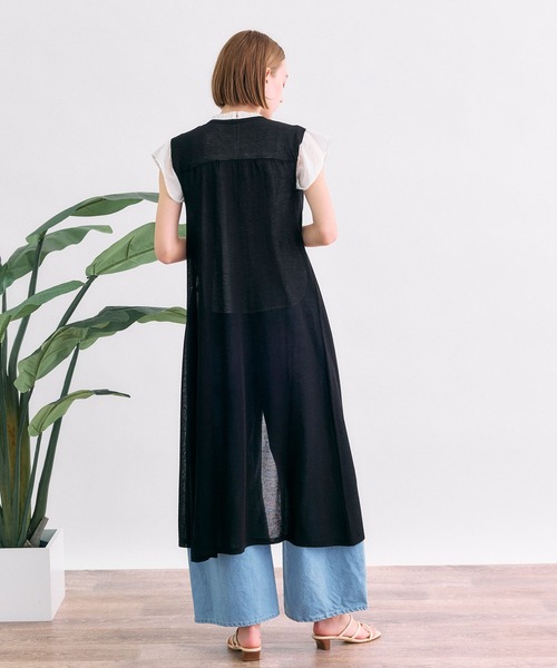 TITE IN THE STORE（ティテ　インザ　ストア）の「前ボタンシアーニットジレワンピース（ワンピース・レディース・ホワイト/ブラック・38）」の21枚目の写真