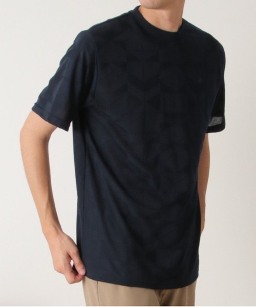 ikka(イッカ)の「リンクスジャガードジオメTシャツ(Tシャツ/カットソー・メンズ・グレー/ネイビー/ホワイト・M/L/XL)」の3枚目の写真