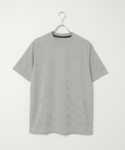 ikka(イッカ)の「リンクスジャガードジオメTシャツ(Tシャツ/カットソー・メンズ・グレー/ネイビー/ホワイト・M/L/XL)」の8枚目の写真