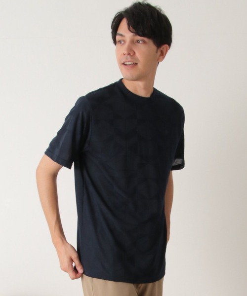ikka(イッカ)の「リンクスジャガードジオメTシャツ(Tシャツ/カットソー・メンズ・グレー/ネイビー/ホワイト・M/L/XL)」の14枚目の写真