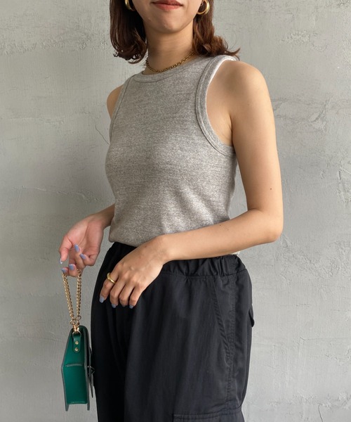 THE SHINZONE（ザ　シンゾーン）の「[THE SHINZONE/ザ シンゾーン] サーキュラーリブタンクトップ（Tシャツ/カットソー・レディース・ブラック/ブルー/グレー・0）」の10枚目の写真