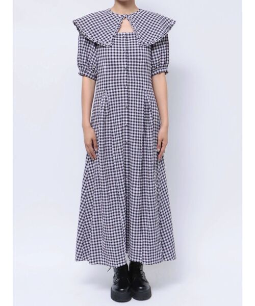 jouetie（ジュエティ）の「BIGカラータックワンピース（ワンピース・レディース・ブラック/パープル/ブラウン・MEDIUM）」の15枚目の写真