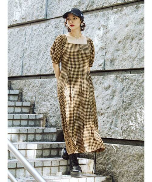 jouetie（ジュエティ）の「BIGカラータックワンピース（ワンピース・レディース・ブラック/パープル/ブラウン・MEDIUM）」の17枚目の写真