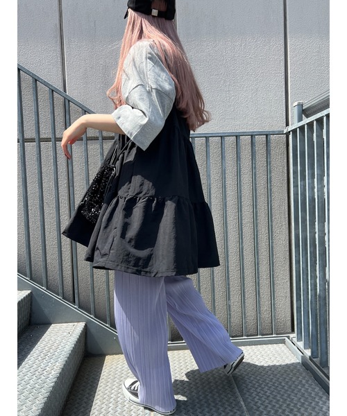 WC（ダブル シー）の「ボリュームキャミミニワンピース（ワンピース・レディース・ブラック/ホワイト・FREE）」の10枚目の写真