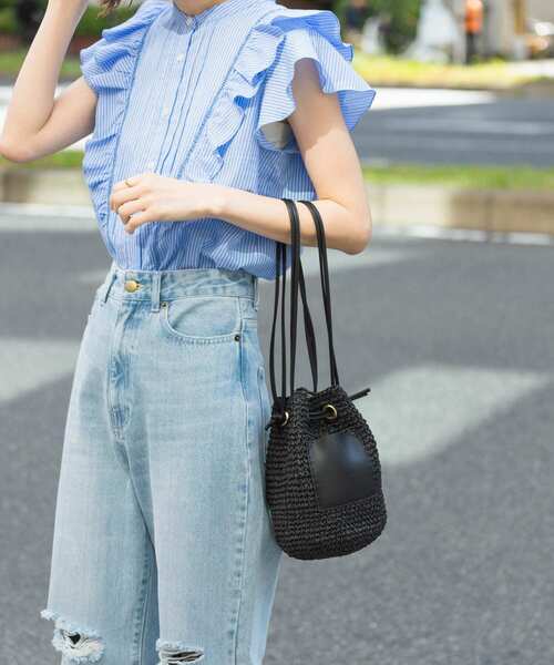 SENSE OF PLACE by URBAN RESEARCH（センスオブプレイスバイアーバンリサーチ）の「ペーパーショルダーバッグ（ショルダーバッグ・レディース・ブラック/ベージュ・ONE）」の10枚目の写真