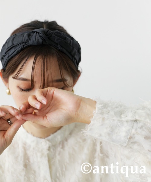 antiqua(アンティカ)の「ジャガードカチューシャ(カチューシャ・レディース・ブラック・FREE)」の9枚目の写真