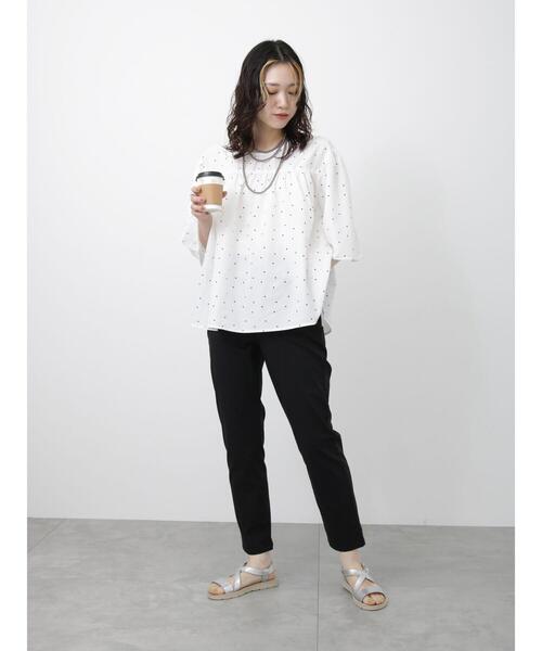 Samansa Mos2 blue(サマンサモスモスブルー)の「【接触冷感】スーパーストレッチパンツ(その他パンツ・レディース・ベージュ/ブラック/カーキ・L/M)」の6枚目の写真