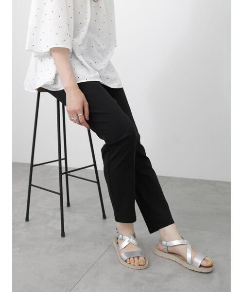 Samansa Mos2 blue(サマンサモスモスブルー)の「【接触冷感】スーパーストレッチパンツ(その他パンツ・レディース・ベージュ/ブラック/カーキ・L/M)」の7枚目の写真