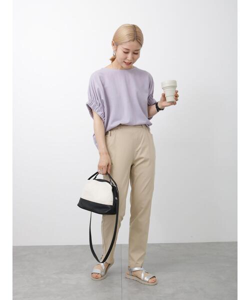 Samansa Mos2 blue(サマンサモスモスブルー)の「【接触冷感】スーパーストレッチパンツ(その他パンツ・レディース・ベージュ/ブラック/カーキ・L/M)」の4枚目の写真