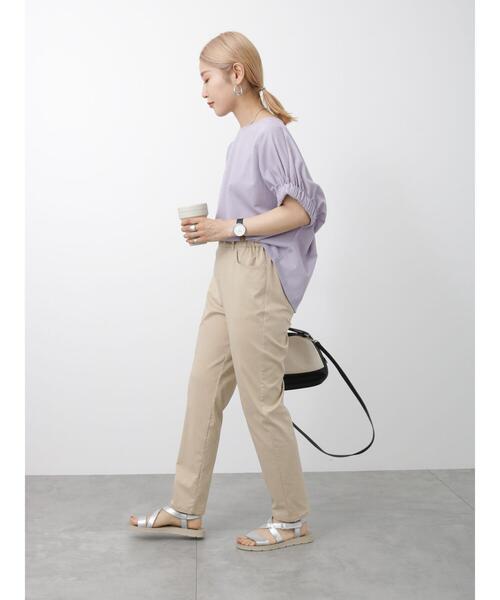 Samansa Mos2 blue(サマンサモスモスブルー)の「【接触冷感】スーパーストレッチパンツ(その他パンツ・レディース・ベージュ/ブラック/カーキ・L/M)」の12枚目の写真